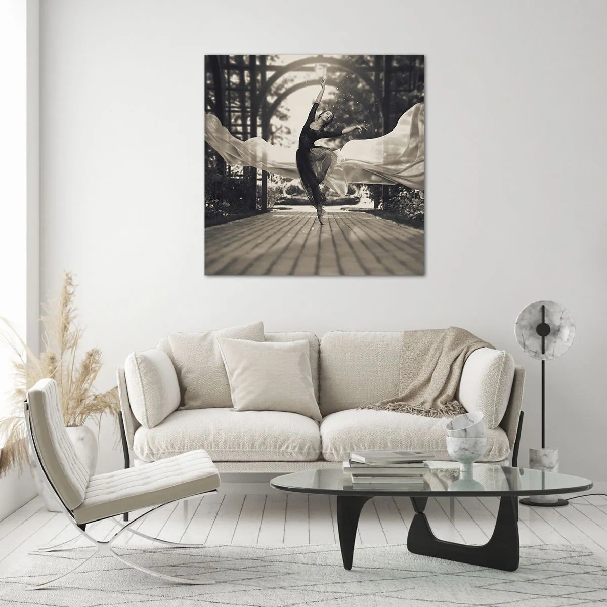 Obraz na skle - Tanec ducha zahrady - 70x70 cm
