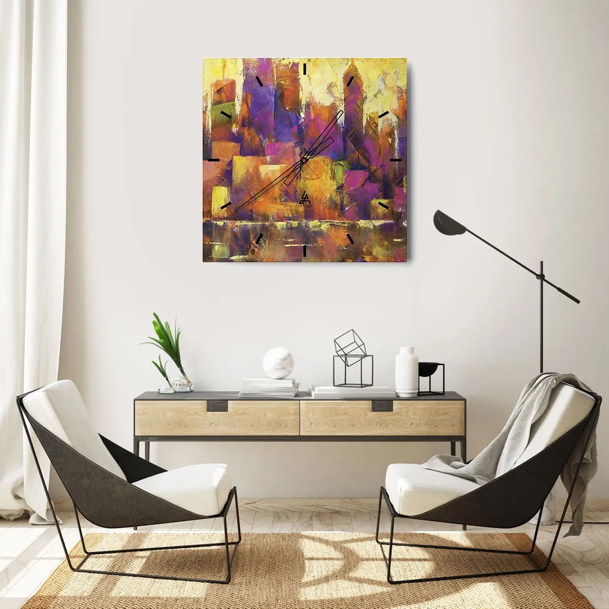 Nástěnné hodiny - Metropolitní kompozice - 40x40 cm