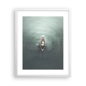Plakát v bílém rámu - Přes měsíční jezero - 40x50 cm