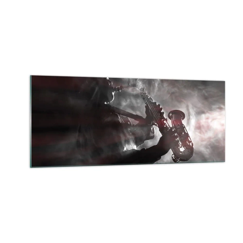 Obraz na skle - V oparu jazzu - 100x40 cm