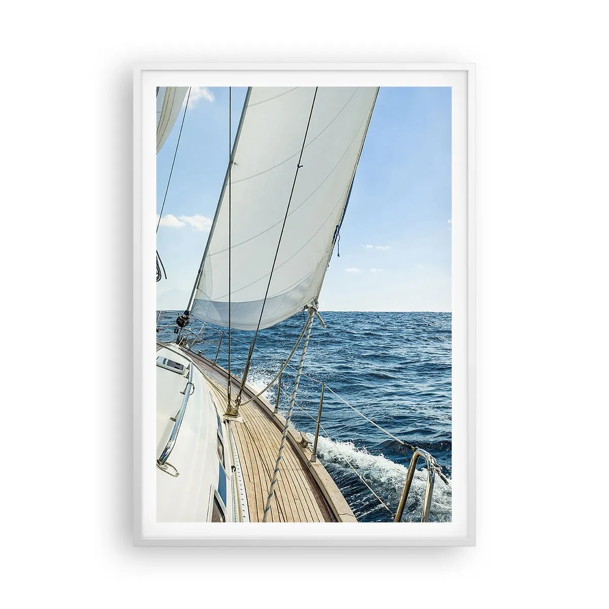Plakát v bílém rámu - Ahoj, dobrodružství - 70x100 cm