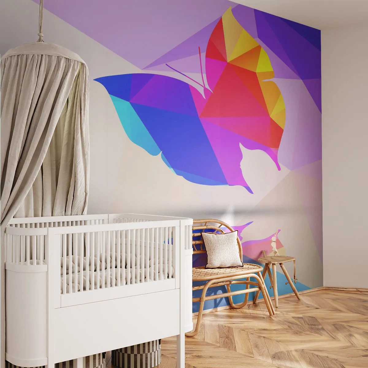 Fototapeta Samolepicí Deluxe Sticker - Motýlí duha - Hmyz, Motýl, Geometrický obrazec - 250x175 cm