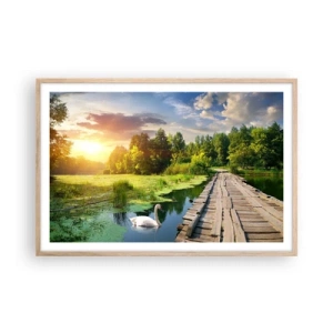 Plakát v rámu světlý dub - Léto, léto všude - 91x61 cm