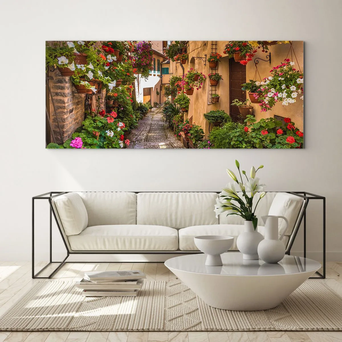 Obraz na skle - Italské zákoutí - 100x40 cm
