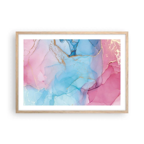 Plakát v rámu světlý dub - Setkávání a prolínání - 70x50 cm