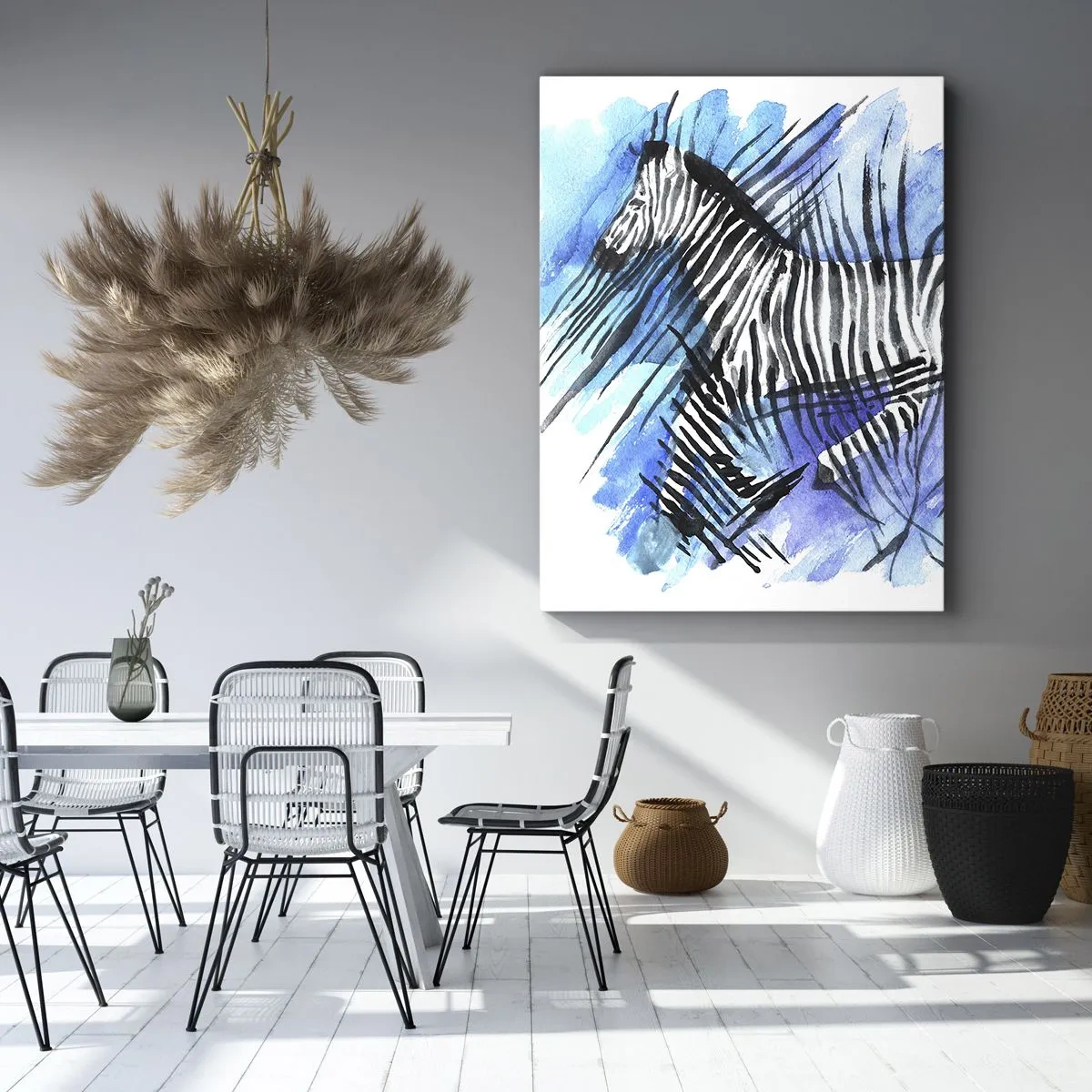 Obraz na plátně - Skrytá v proužcích - 50x70 cm