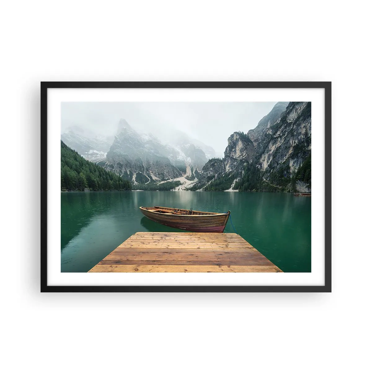 Plakát v černém rámu - „Hrdé skály vepředu“ - 70x50 cm