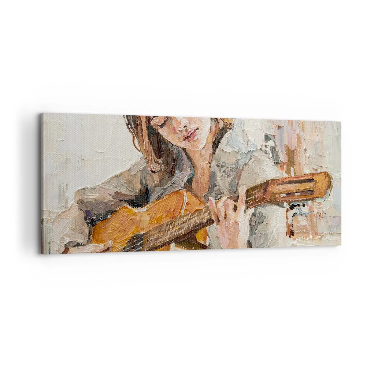 Obraz na plátně - Koncert pro kytaru a dívčí srdce - 100x40 cm