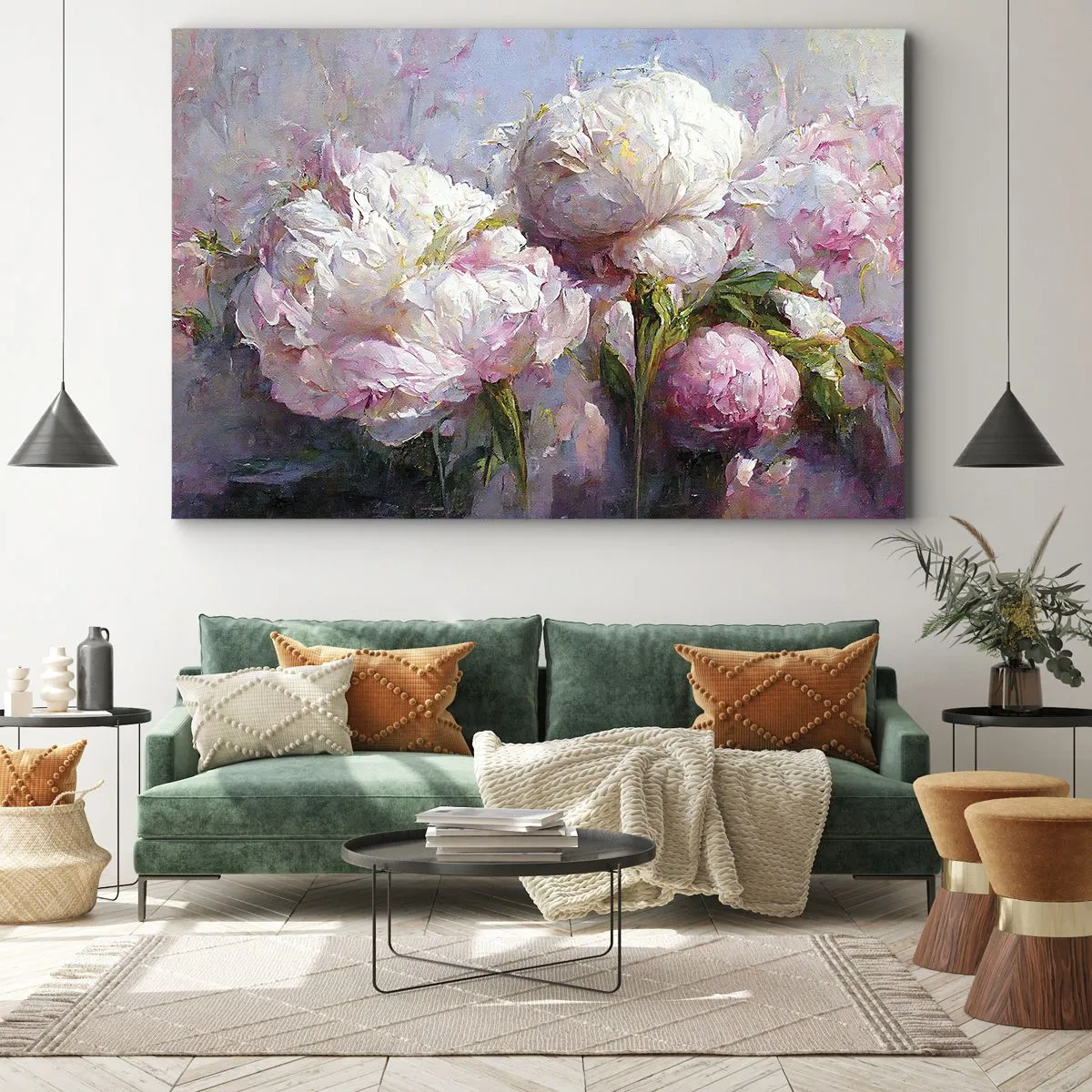 Obraz na plátně - Kytice překypující životem - 70x50 cm