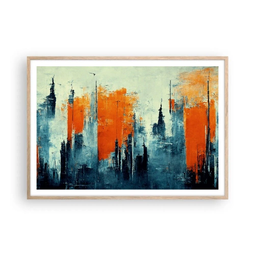 Plakát v rámu světlý dub - Moderní krajina - 100x70 cm