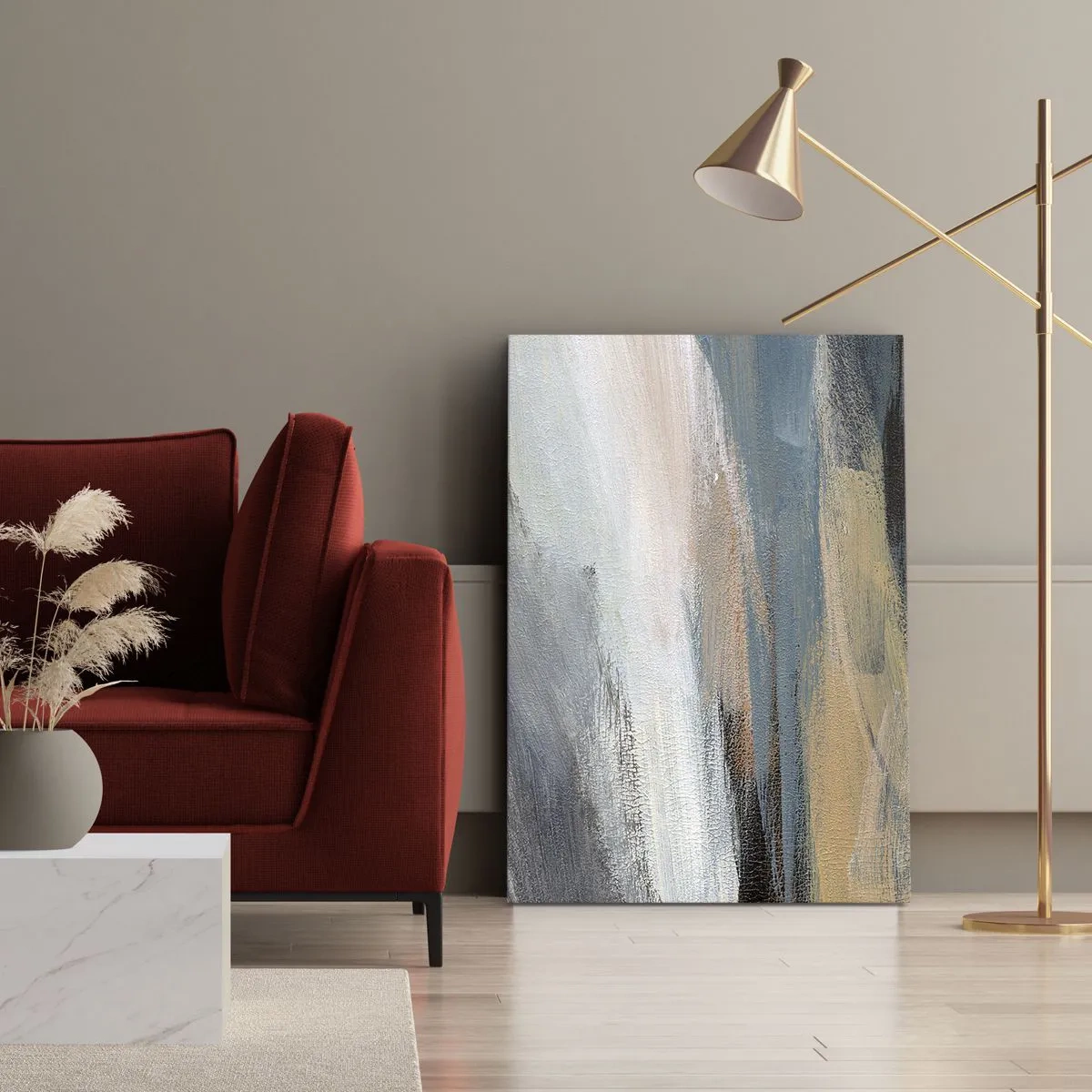 Obraz na plátně - Abstrakce: severní krajina - 45x80 cm