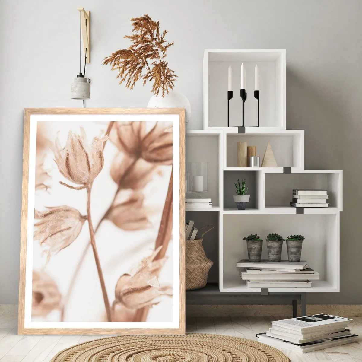 Plakát v rámu světlý dub - Ozvěny konce léta - 61x91 cm