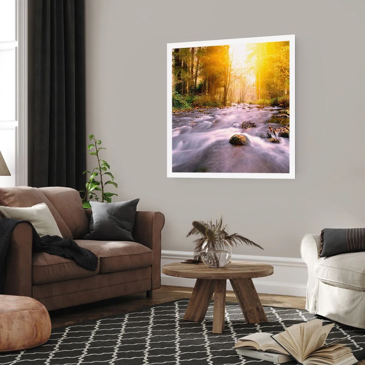 Plakát - Malachit ve stříbrně-zlaté podobě - 50x50 cm