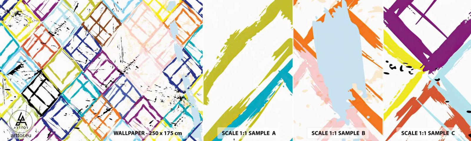 Vzor Fototapety Samolepicí Deluxe Sticker - Buňky k pronájmu - Abstrakce, Kus, Moderní vzor - 100x30 cm