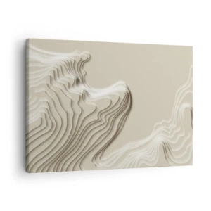 Obraz na plátně - Abstraktní vzor v odstínech béžové s lineárním efektem. - 70x50cm - Topografie umění - Moderní nástěnná dekorace do obývacího pokoje a ložnice ARTTOR