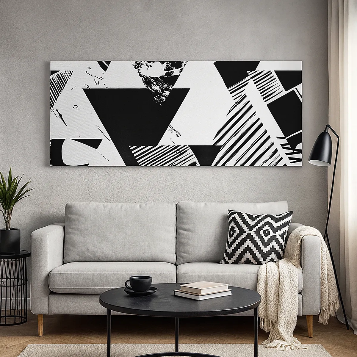 Obraz na plátně - Déšť trojúhelníků - 30x30 cm