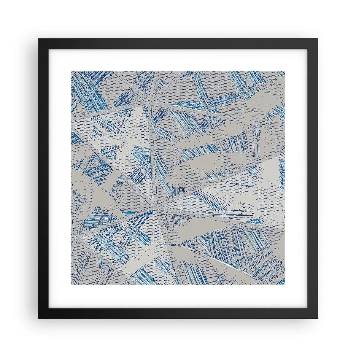Plakát v černém rámu - V šedomodrém labyrintu - 40x40 cm
