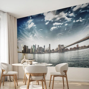 Fototapeta Premium Sand - Skleněný ostrov - Město, New York, Architektura - 300x210 cm