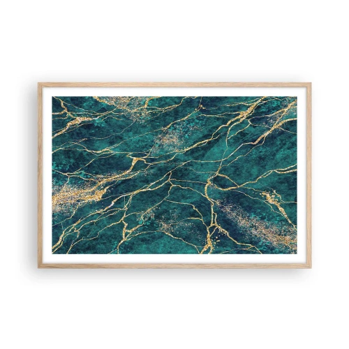 Plakát v rámu světlý dub - Zlatá žíla - 91x61 cm