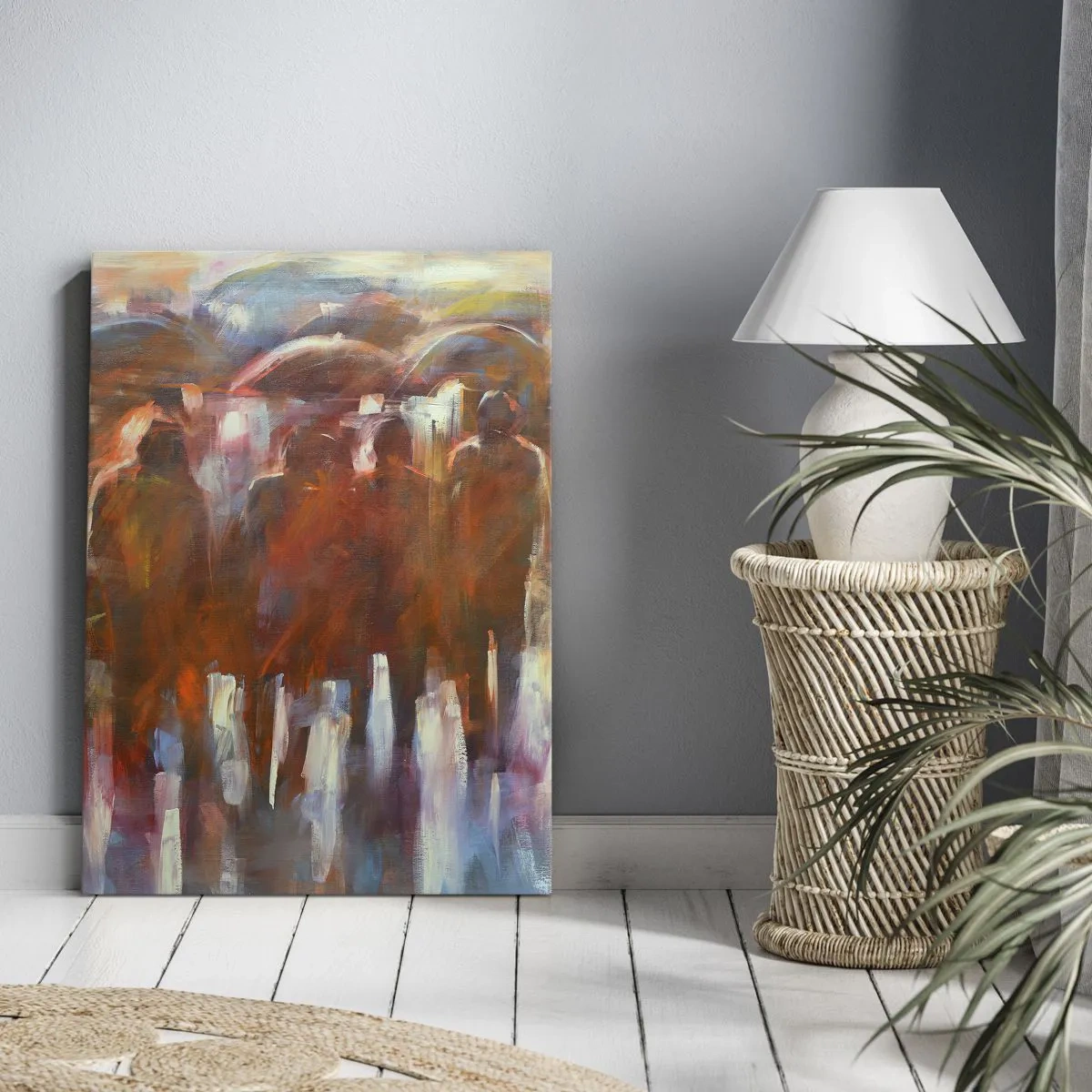 Obraz na plátně - Rovnocenní v dešti a mlze - 70x100 cm