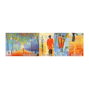 Vzor Fototapety Samolepicí Deluxe Sticker - Noční píseň deště - parkovací třída, Krajina, Stromy - 100x30 cm