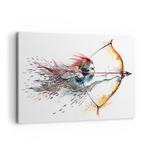 Obraz na plátně - Mytický bojovník s ohnivým lukem - 120x80 cm