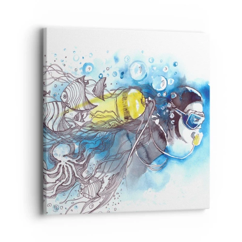 Obraz na plátně - Velká modř - 40x40 cm