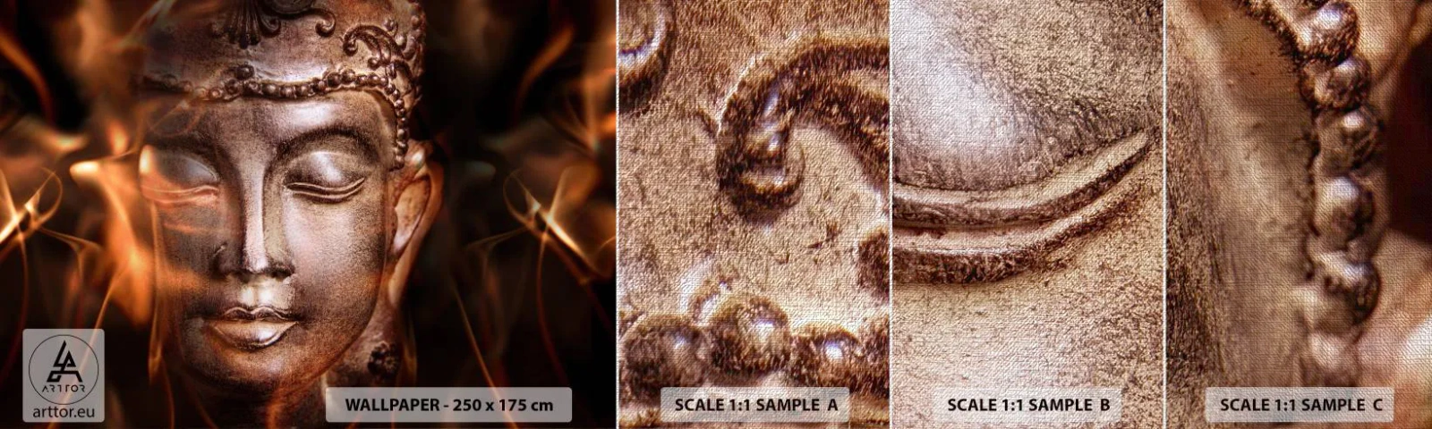 Vzor Fototapety Premium Canvas - Existuje pouze zde a nyní - Buddha, Náboženství, Asie - 100x30 cm