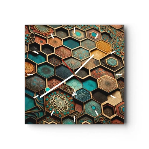 Nástěnné hodiny - Arabské ornamenty – variace - 40x40 cm