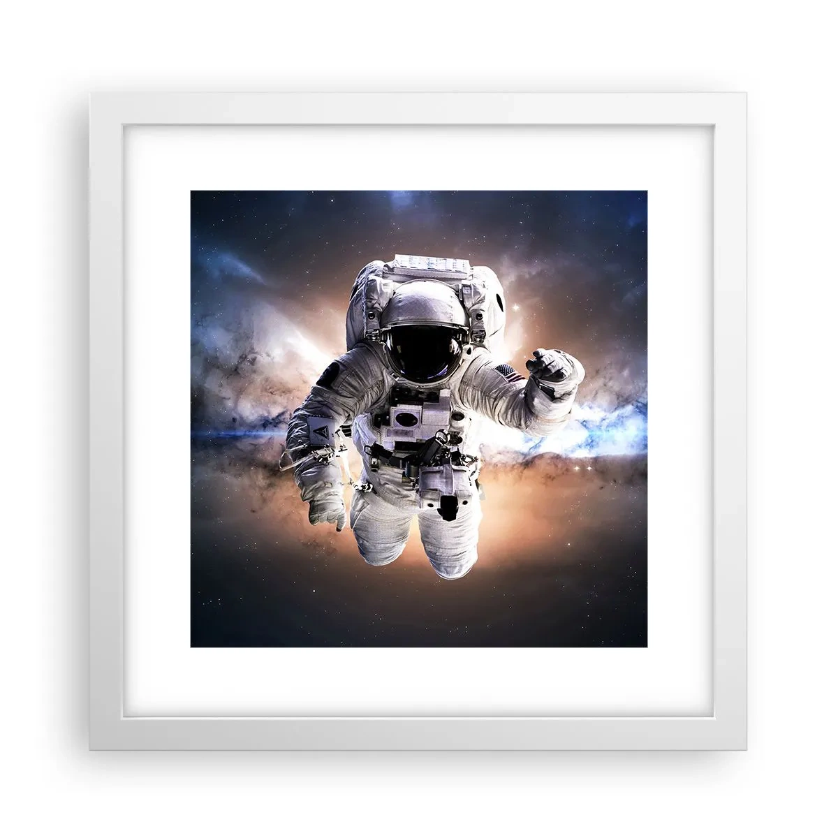 Plakát v bílém rámu - Pozdravy z vesmíru - 30x30 cm