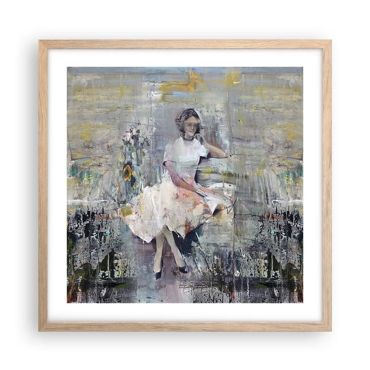 Plakát v rámu světlý dub - Klasická a moderní - 50x50 cm