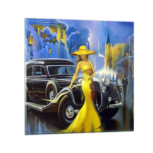 Obraz na skle - Nokturno pro housle a lásku - 60x60 cm