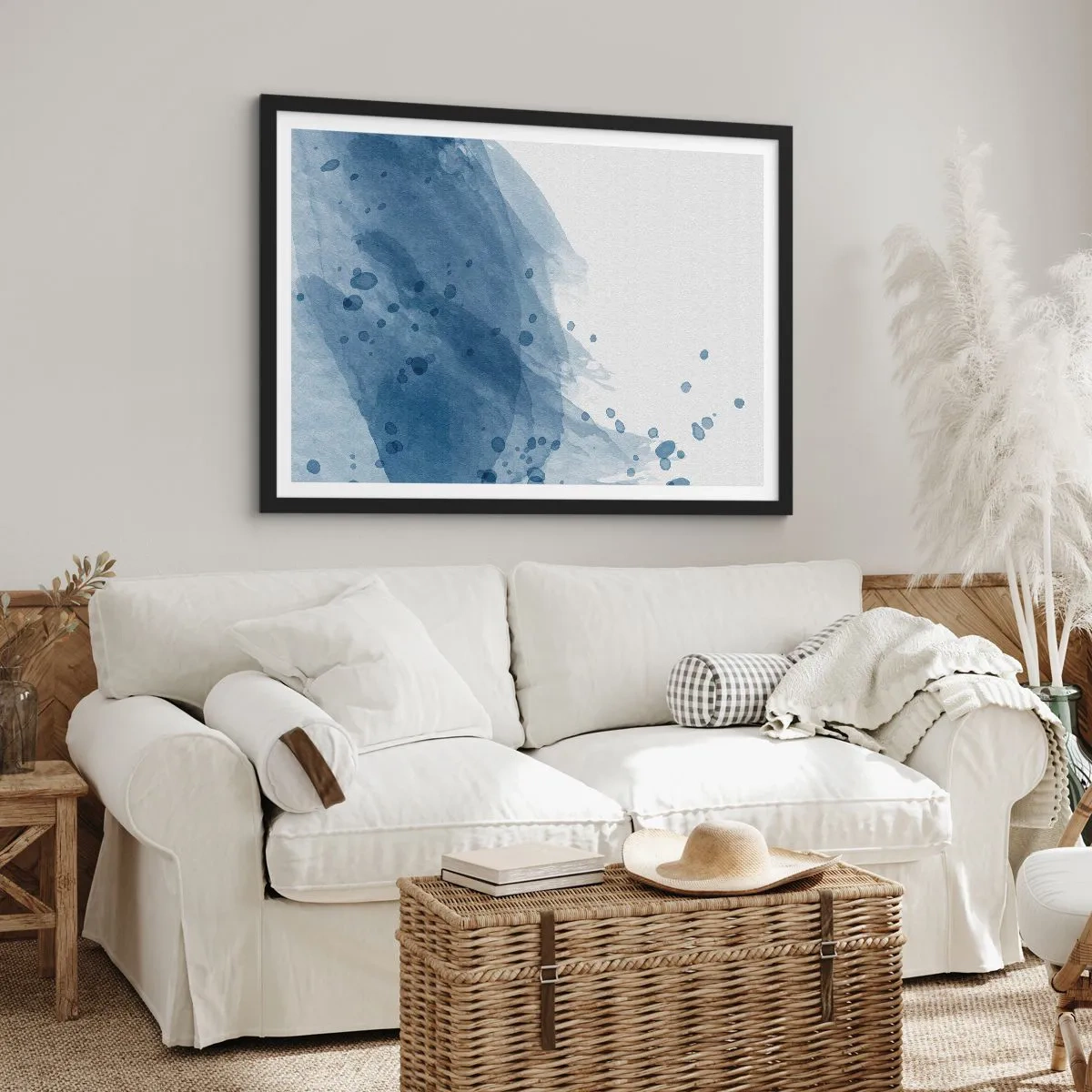 Plakát v černém rámu - Modrý tyl - 91x61 cm