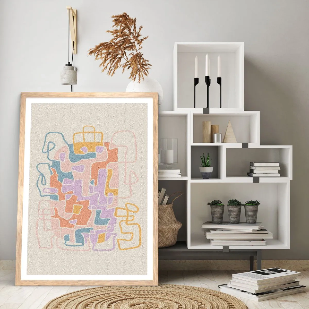 Plakát v rámu světlý dub - Labyrint – veselé dobrodružství - 40x50 cm