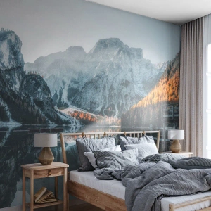 Fototapeta Samolepicí Deluxe Sticker - Zrcadlová krajina - Krajina, hory, jezero - 500x350 cm