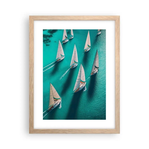 Plakát v rámu světlý dub - Zápasení s větrem - 30x40 cm