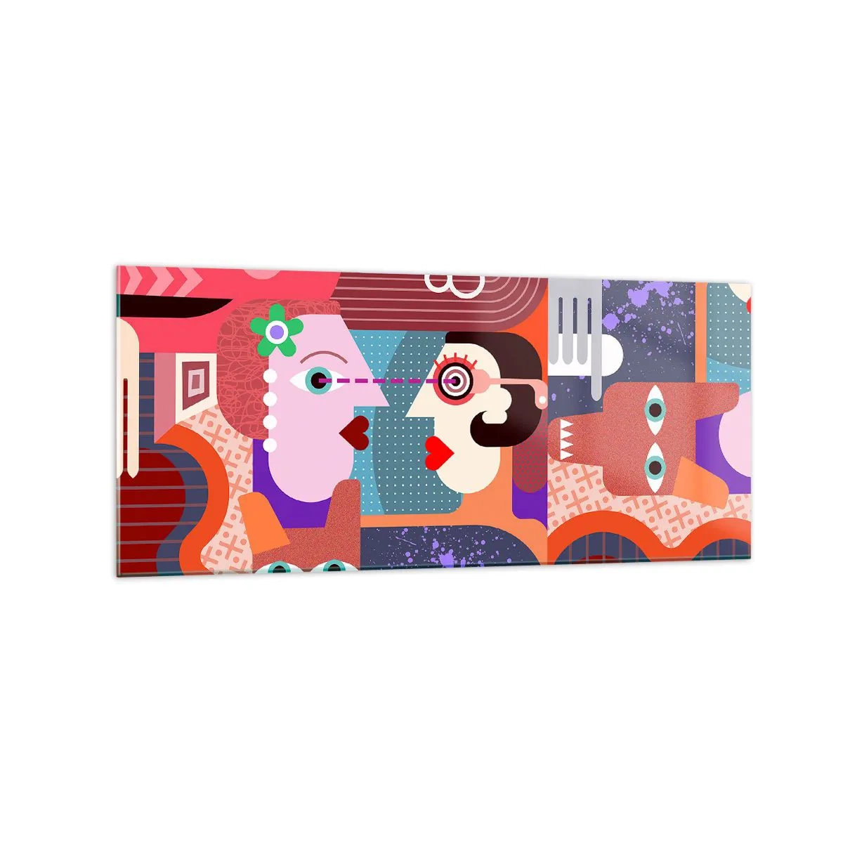 Obraz na skle - Tváří v tvář - 120x50 cm