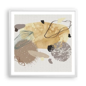 Plakát v bílém rámu - Abstraktní švestka - 60x60 cm