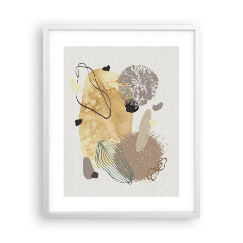 Plakát v bílém rámu - Abstraktní švestka - 40x50 cm