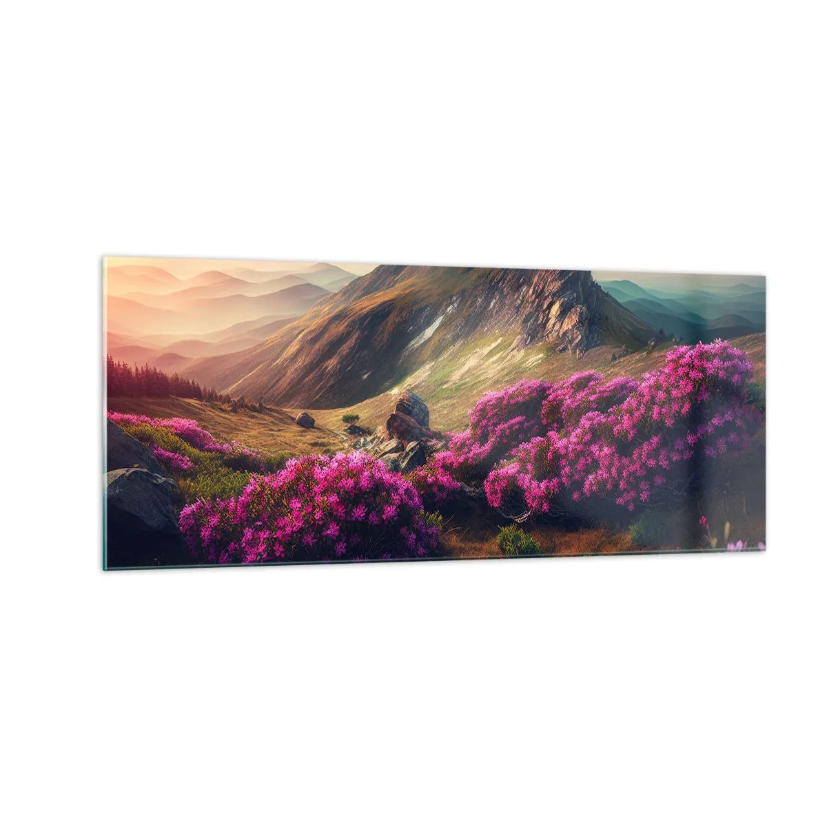 Obraz na skle - Léto na horách - 100x40 cm