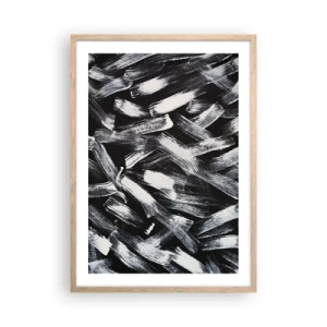 Plakát v rámu světlý dub - Abstrakce v industriálním duchu - 50x70 cm