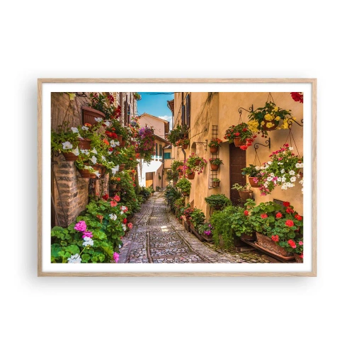 Plakát v rámu světlý dub - Italské zákoutí - 100x70 cm