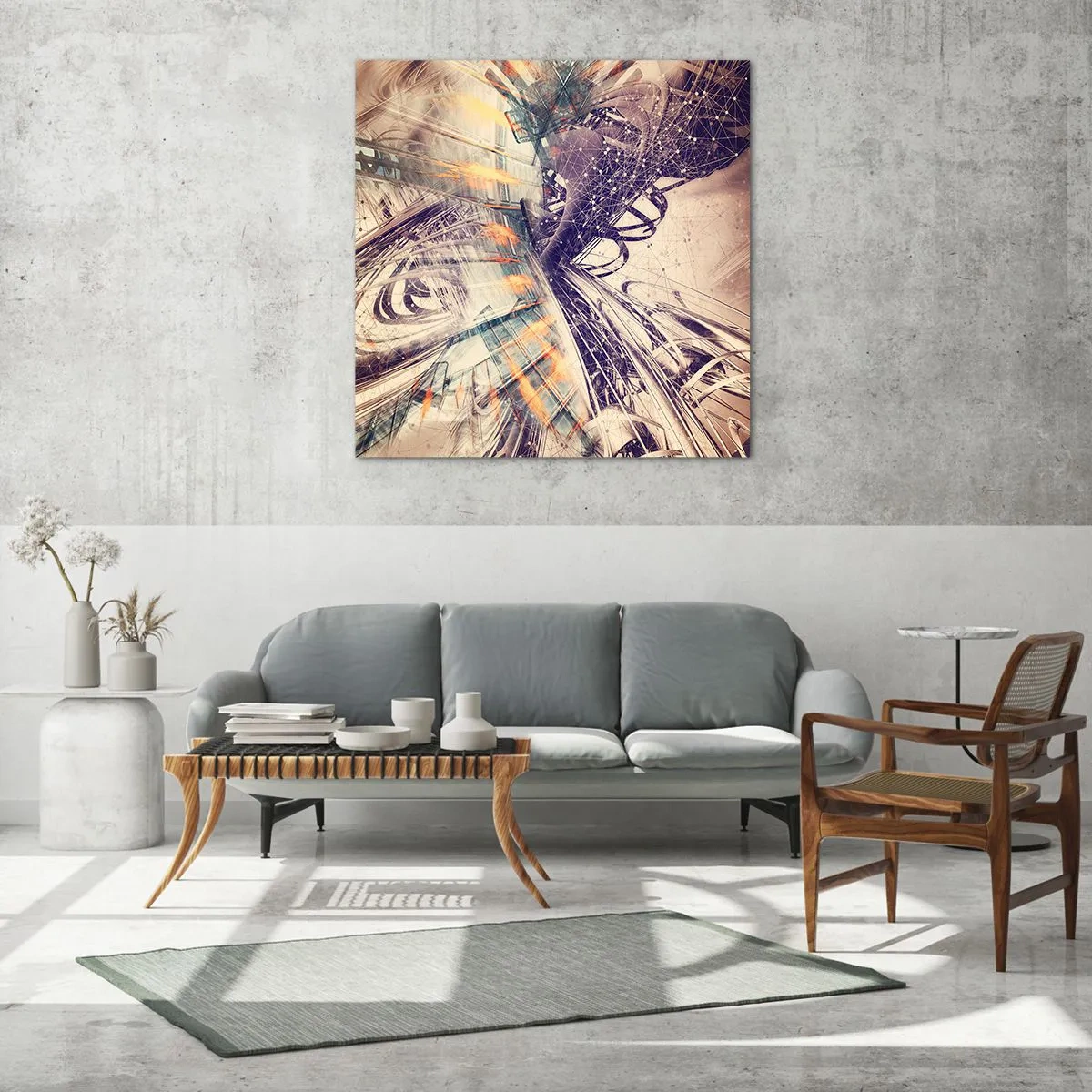 Obraz na skle - Ve velkém spěchu - 60x60 cm