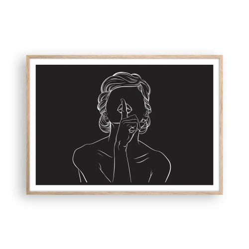 Plakát v rámu světlý dub - Krása rozkvétá v tichu - 100x70 cm