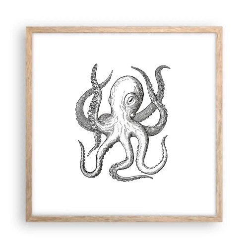 Plakát v rámu světlý dub - Tančící s vlnami - 50x50 cm