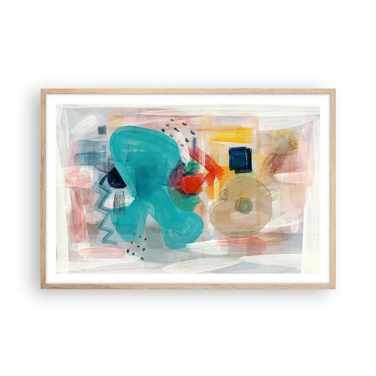 Plakát v rámu světlý dub - Barevná hra - 91x61 cm