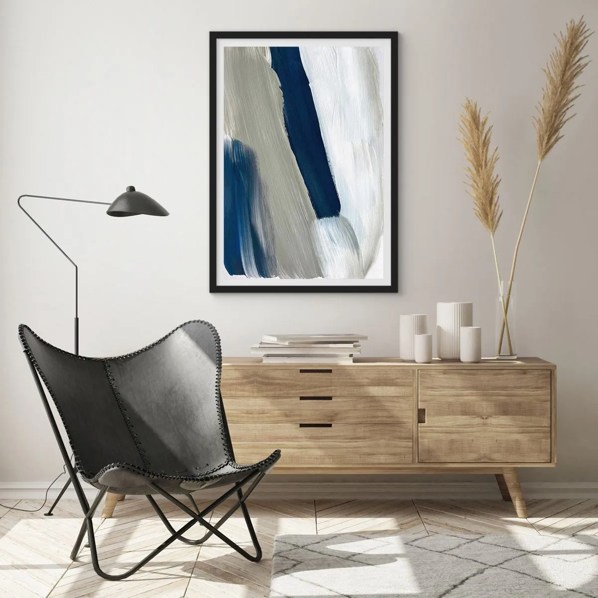 Plakát v černém rámu - Setkání s bílou - 70x100 cm