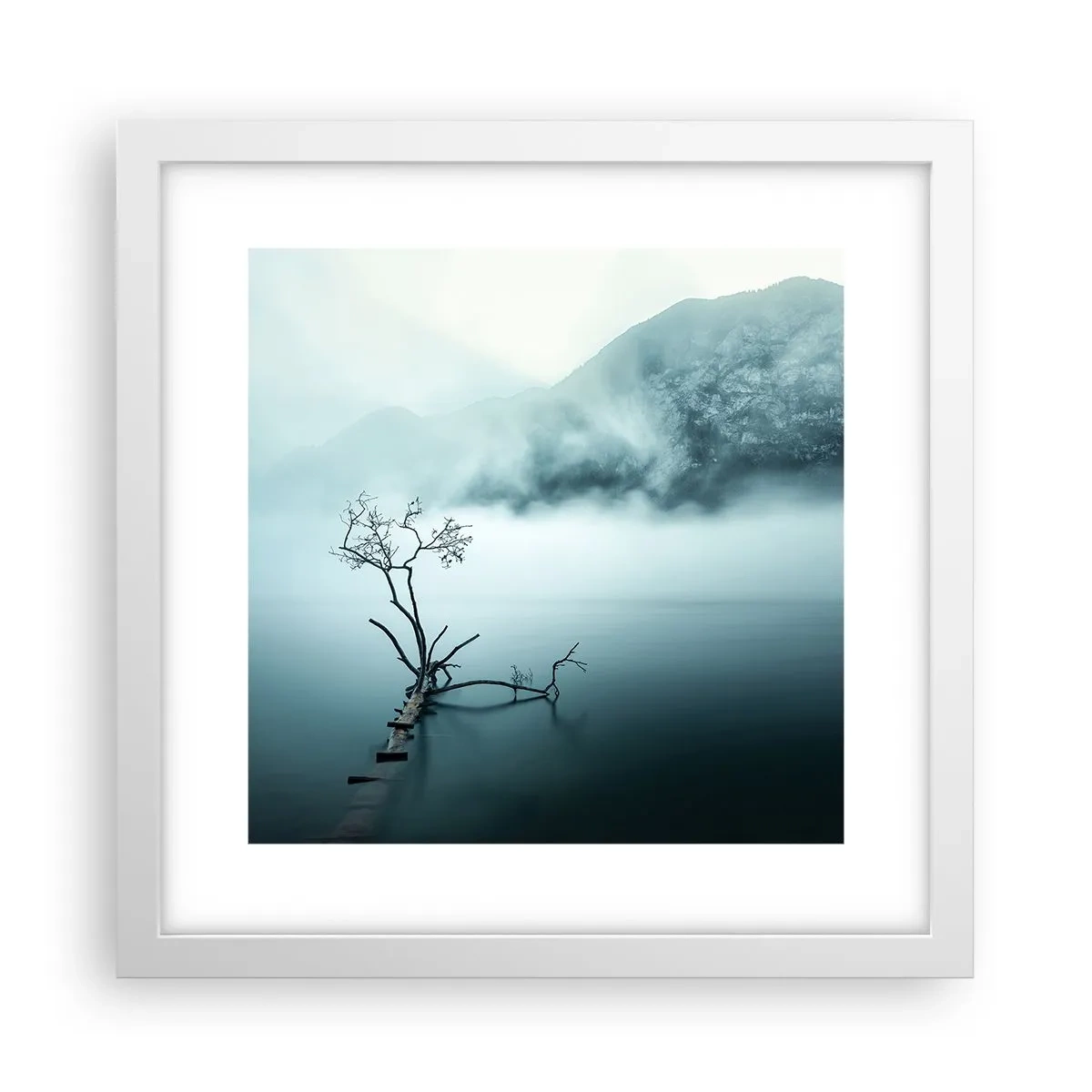 Plakát v bílém rámu - Z vody a mlhy - 30x30 cm