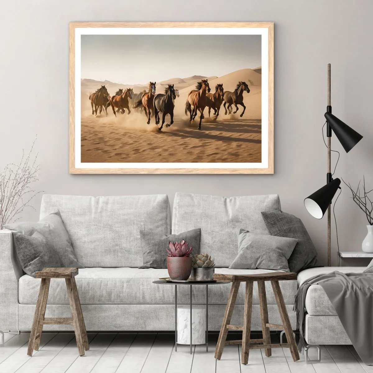 Plakát v rámu světlý dub - Volné jako vítr - 40x30 cm