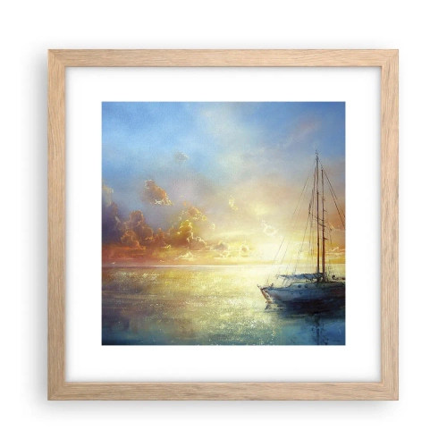 Plakát v rámu světlý dub - Ve zlatém zálivu - 30x30 cm